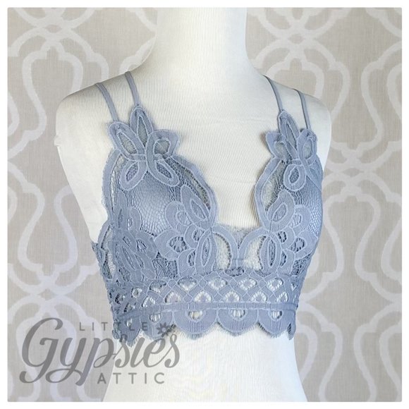 Zenana Outfitters Other - Zenana Longline Lace Grey Bralette